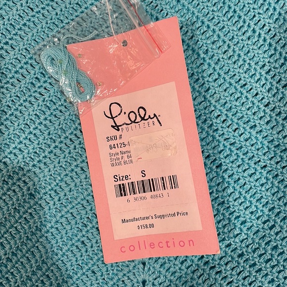 NWT Vintage Lilly Pulitzer Sweater Top in Wave Blue, Sz. S - Picture 6 of 8